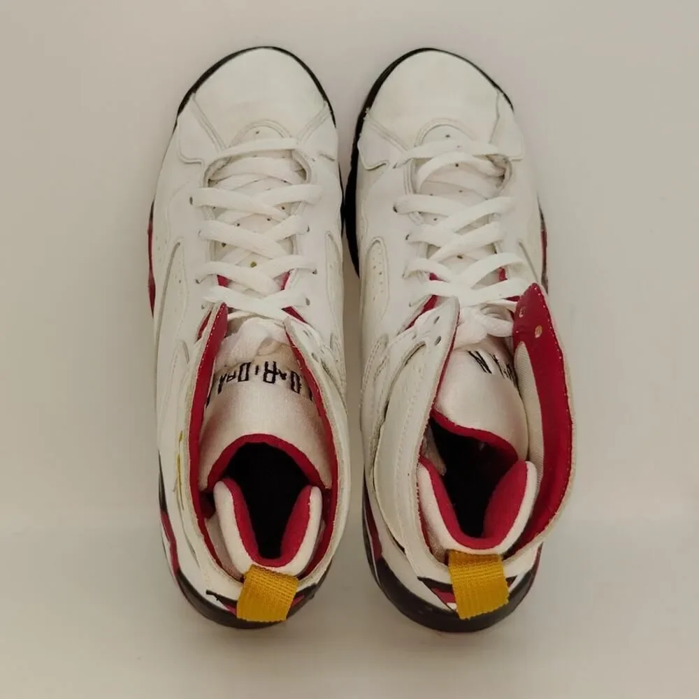 Nike Air jordan 7 Retro Boys Pre-owned Cardinal Red & White Sneakers- sz. 6 1/2Y